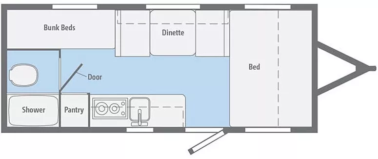 21' 2018 Winnebago Micro Minnie 1700BH - Bunk House Floorplan