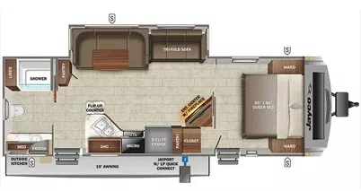 33' 2022 Jayco White Hawk 27RB w/Slide Floorplan