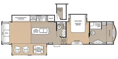 40' 2015 Forest River Cedar Creek Custom 38FB2 w/3 Slides Floorplan