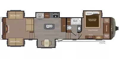 41' 2016 Keystone Montana Legacy 3791RD w/5 Slides Floorplan