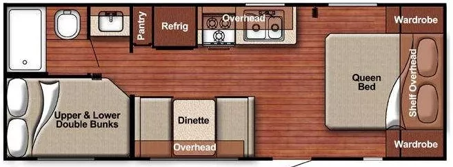 26' 2021 Gulf Stream Kingsport 248BH - Bunk House Floorplan
