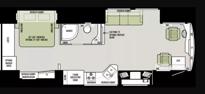 35' 2019 Tiffin Allegro Red 33AA 360hp Cummins w/4 Slides Floorplan