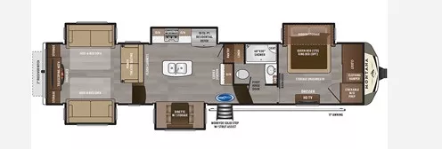 40' 2020 Keystone Montana 3791RD w/5 Slides Floorplan