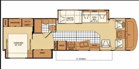 35' 2008 Fleetwood Terra Lx 34N w/2 Slides Floorplan