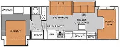 33' 2013 Thor Chateau 31L w/2 Slides Floorplan