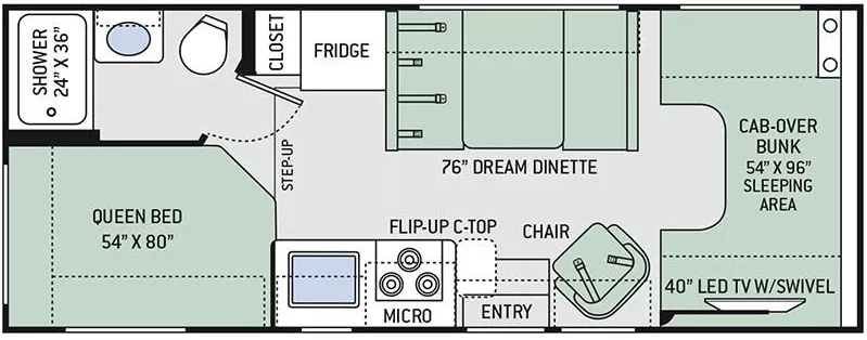 24' 2020 Thor Freedom Elite 23H Floorplan