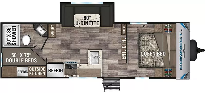 29' 2021 K-Z Connect SE 241BHKSE w/Slide - Bunk House Floorplan