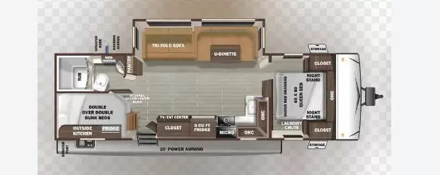 33' 2007 Fleetwood Terra 32S w/Slide Floorplan