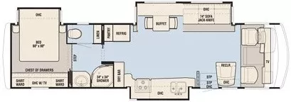 37' 2011 Newmar Canyon Star 3642 w/3 Slides Floorplan