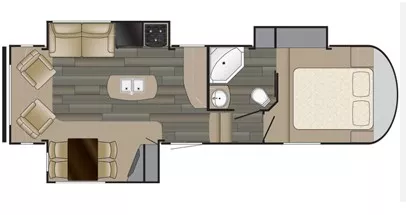 32' 2018 Heartland Sundance 289TS w/3 Slides Floorplan