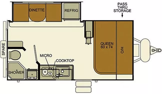 20' 2016 Evergreen RV Igo Cloud 189FDS w/Slide Floorplan