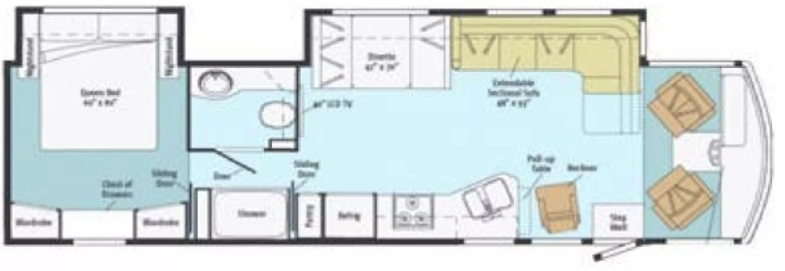 38' 2011 Winnebago Sightseer 36V w/2 Slides Floorplan