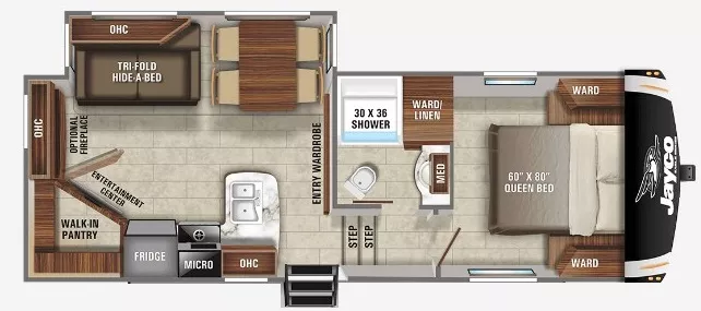 29' 2021 Jayco Eagle 24RE w/Slide Floorplan