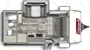 24' 2022 Dutchmen Coleman Lite 1855RB w/Slide Floorplan