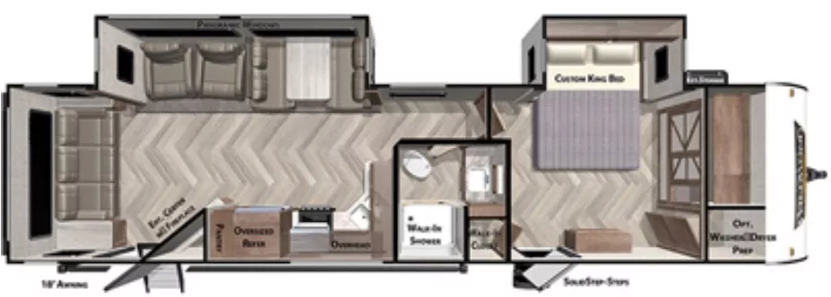 38' 2020 Forest River Wildwood 32RLDS w/2 Slides Floorplan