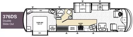 38' 2005 Coachmen Cross Country 376DS 300hp Cummins w/2 Slides Floorplan