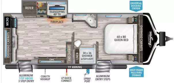 27' 2019 Grand Design Imagine 2250RK w/Slide Floorplan