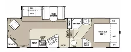 28' 2009 Coachmen Chapparal 268RLE w/Slide Floorplan