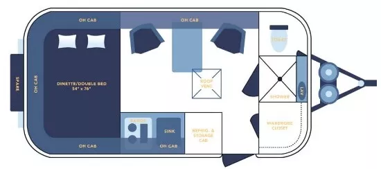 17' 2021 Casita 17 FREEDOM DELU Floorplan