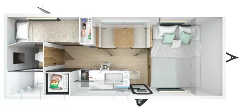 21' 2020 Winnebago Micro Minnie 1800BH - Bunk House Floorplan