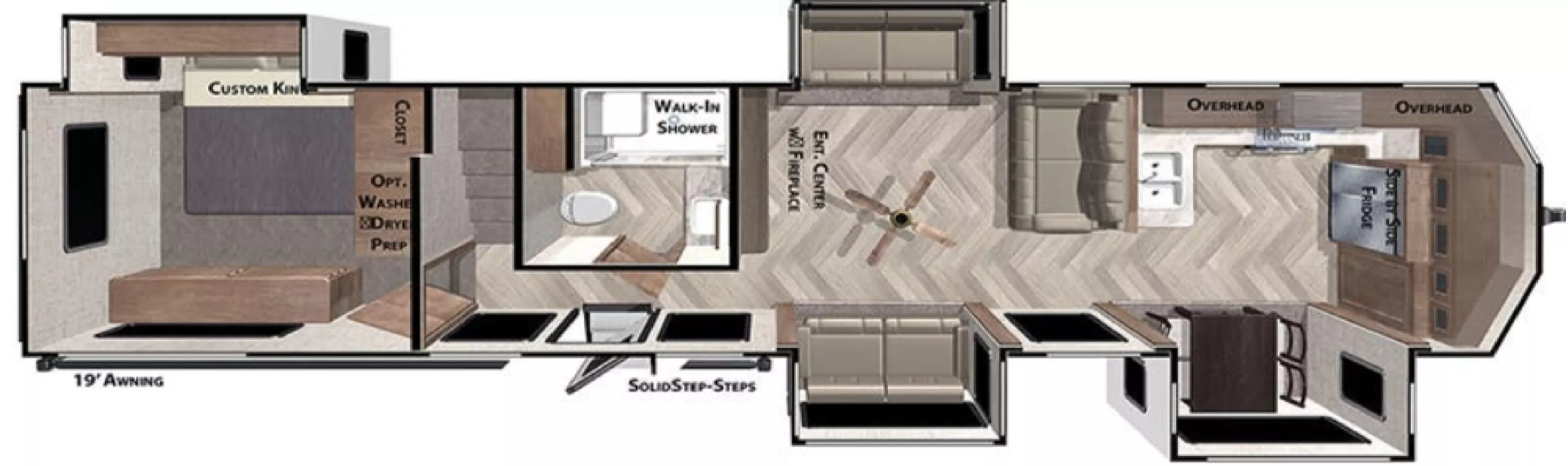 42' 2021 Forest River Grand Lodge M-42FK w/4 Slides - Bunk House Floorplan