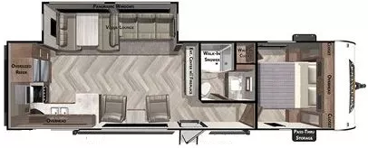 33' 2020 Forest River Wildwood 27RKS w/Slide Floorplan