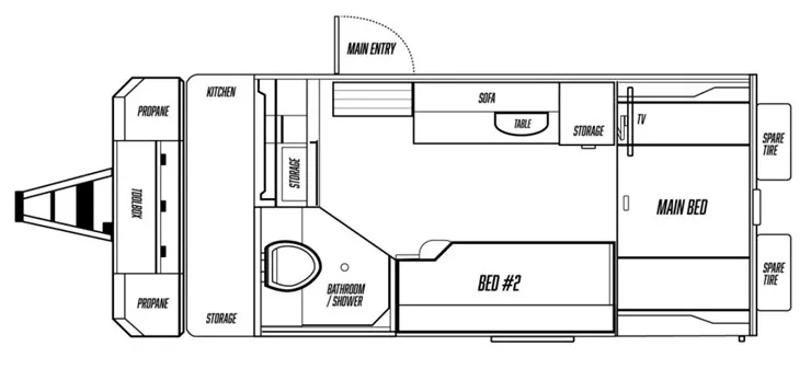 22' 2022 Obi Dweller 15 DWELLER 15 - Bunk House Floorplan