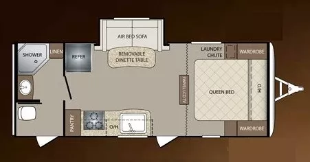 26' 2013 Keystone Bullet Ultra Lite 217RBS w/Slide Floorplan