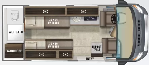 21' 2021 Entegra Coach Ethos 20T Floorplan