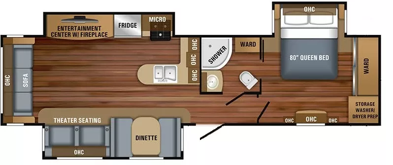 37' 2018 Jayco Jay Flight 34RSBS w/3 Slides Floorplan