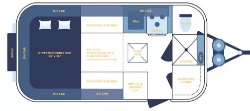 17' 2025 Casita Liberty Deluxe 17 Floorplan