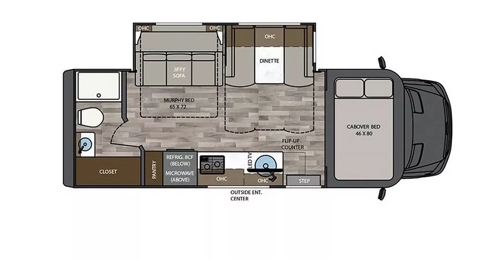 25' 2024 Renegade RV Vienna 25VRMC w/Slide Floorplan