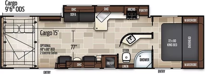 35' 2020 Forest River Coachmen Adrenaline 29KS w/Slide & Generator  - Toy Hauler Floorplan