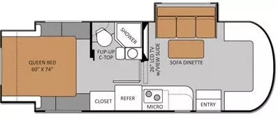 24' 2013 Thor Citation 24SR w/2 Slides Floorplan
