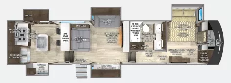42' 2022 Vanleigh RV Beacon BEA w/5 Slides Floorplan