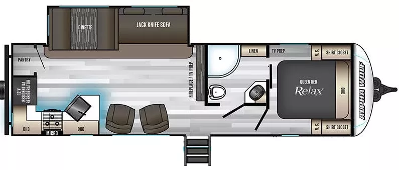 33' 2020 Forest River Cherokee Alpha Wolf 27RK-L w/Slide Floorplan