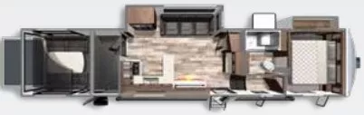 41' 2021 Dutchmen Voltage Triton 3521 w/2 Slides & Generator  - Toy Hauler Floorplan