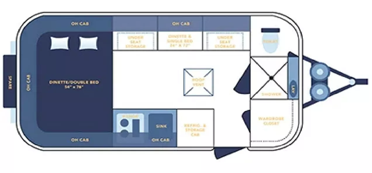 18' 2019 Casita Spirit Deluxe M-17 Floorplan