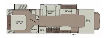 32' 2013 Coachmen Leprechaun 319DS w/2 Slides Floorplan