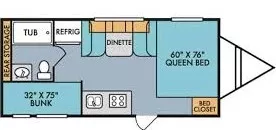 21' 2023 Riverside RV Xplorer Series 190BH - Bunk House Floorplan