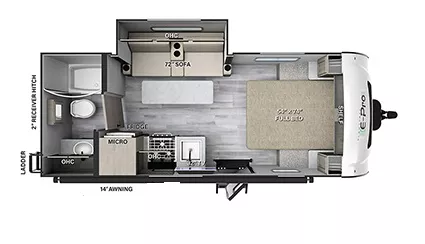 21' 2023 Forest River E-Pro E20FBS w/Slide Floorplan