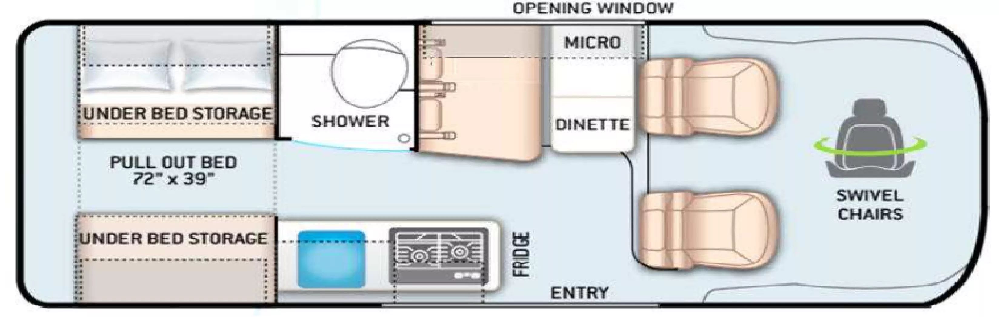 18' 2022 Thor Rize (Roof Top) 18A Floorplan