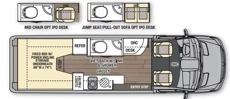 24' 2021 Coachmen Galleria 24A Floorplan