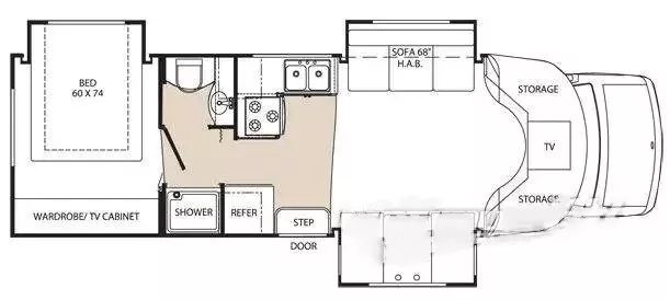 29' 2007 R-Vision Trail-Lite Bplus M-293 w/3 Slides Floorplan