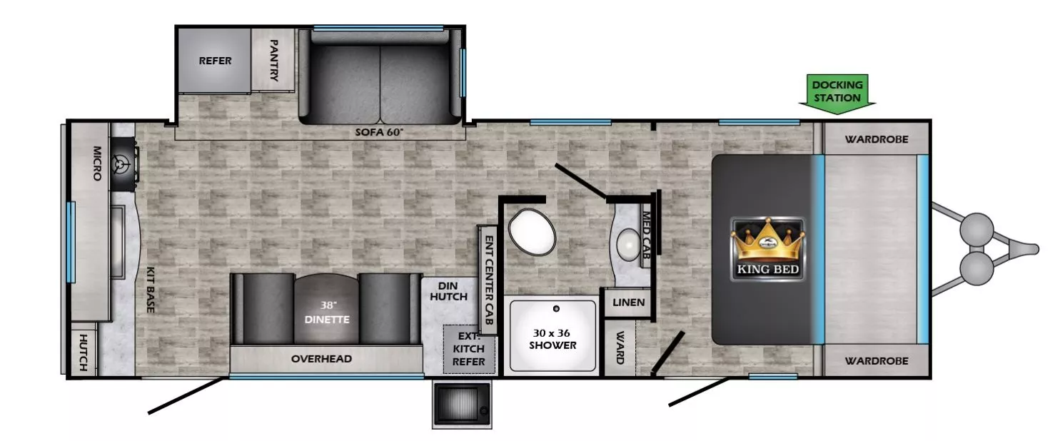 29' 2023 Crossroads Sunset Trail 256RK w/Slide Floorplan
