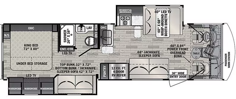 34' 2021 Forest River Fr3 32DS w/2 Slides - Bunk House Floorplan