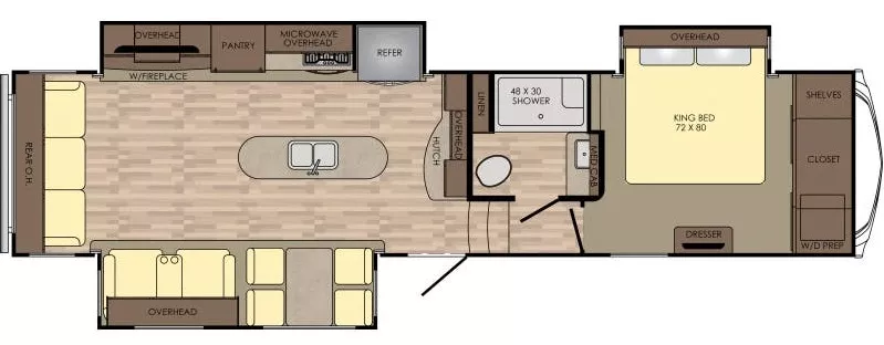 37' 2017 Crossroads Cruiser 339RL w/3 Slides Floorplan
