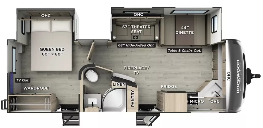 29' 2023 Forest River Rockwood Ultra Lite 2608BS w/2 Slides Floorplan