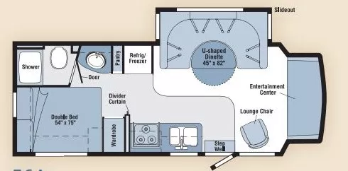 27' 2007 Itasca Cambria 26A w/Slide Floorplan