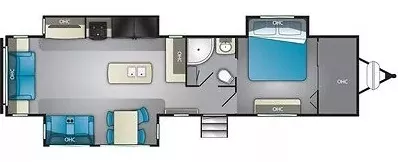 39' 2024 Heartland Mallard 335 w/3 Slides Floorplan